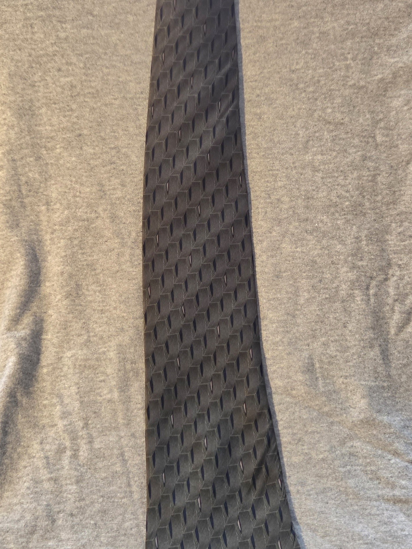 Classic Black And Green Geometric Silk Tie